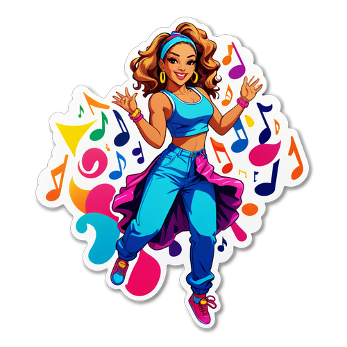 Karol G in Full Color: Ontdek de Magie van Muziek met Deze Adembenemende Sticker!