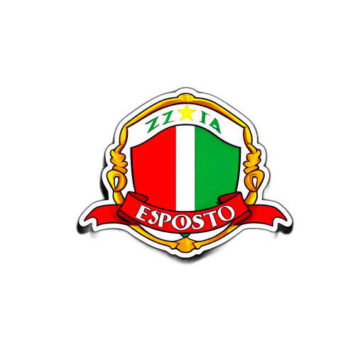 Sticker met de naam Esposito en Italiaanse vlag