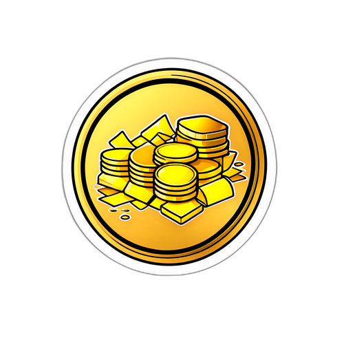 금 가격의 상승과 하락을 나타내는 스티커 디자인