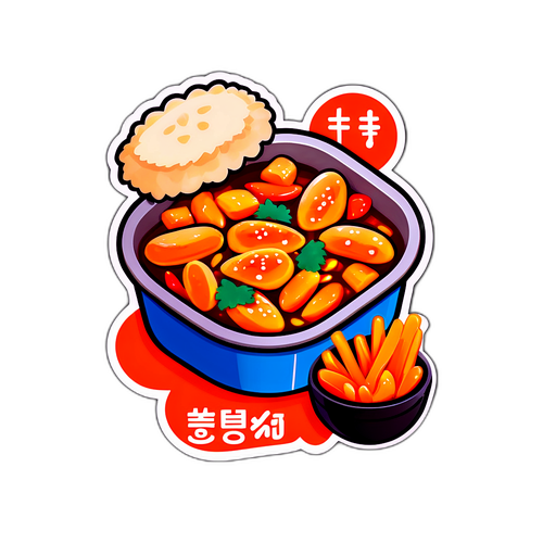 치킨과 떡볶이 스티커