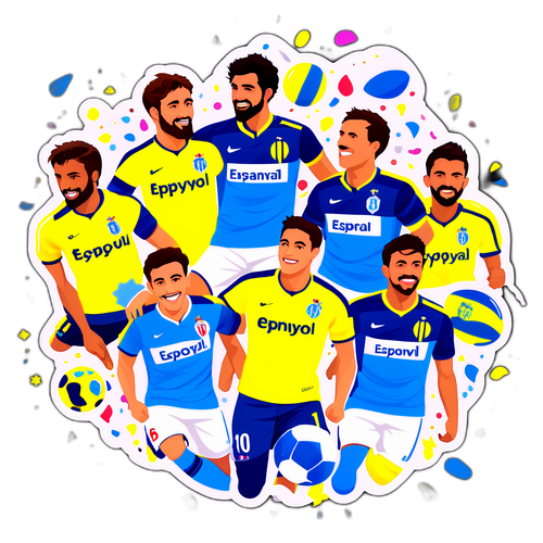 Яскрава наліпка, що святкує футбол