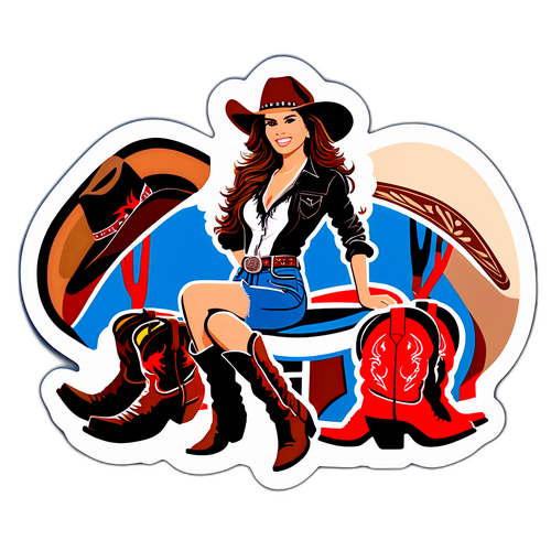 Aufkleber von Shania Twain im klassischen Country-Stil