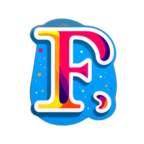 Makulay na Abstrak na Sticker ng Letrang 'I'