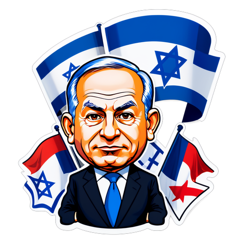 Autocollant caricatural de Benjamin Netanyahu