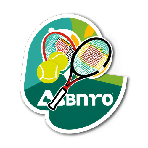 Kleurrijke sticker van het ABN AMRO tennistoernooi