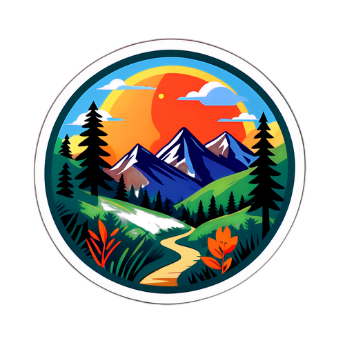 प्राकृतिक ट्रेल के लिए साहसिक स्टिकर