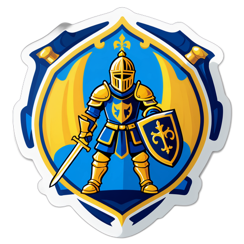 Golden Knight Chessboard Sticker