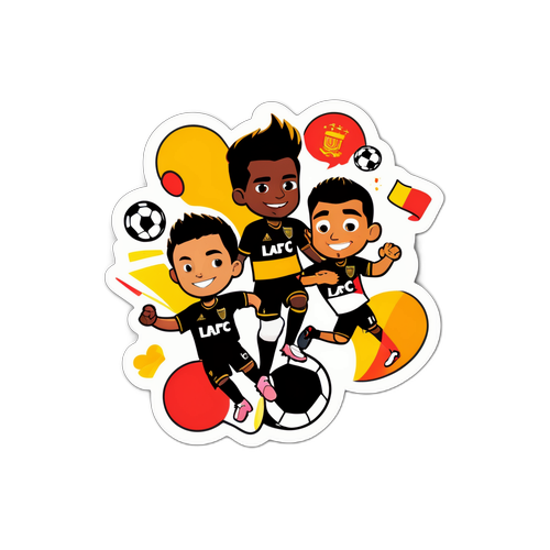 สติกเกอร์ตัวการ์ตูนสีสันสดใสจากการแข่งขันฟุตบอล LAFC และ Esperance