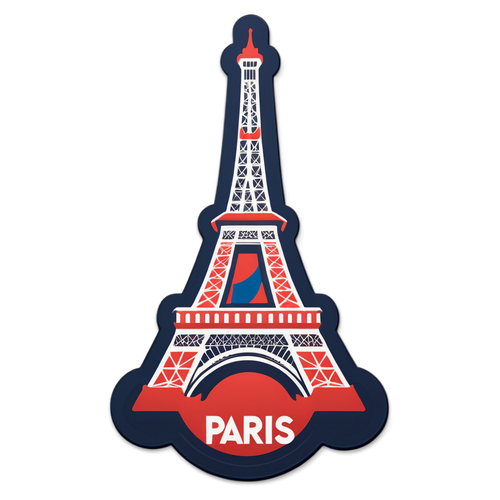 Stiker Gaya Dengan Logo PSG dan Menara Eiffel