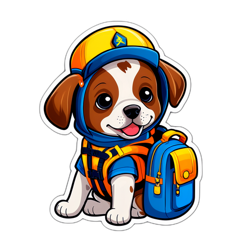 Mapagk adventurous na tuta na may sumbrero ng eksplorador