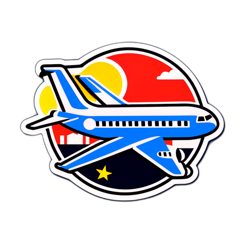 Nhãn dán máy bay - Biểu tượng du lịch cho trận đấu bóng đá