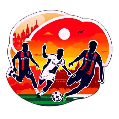 ייצוג אמנותי של משחק מרגש בין מונקו לפ.ס.ז