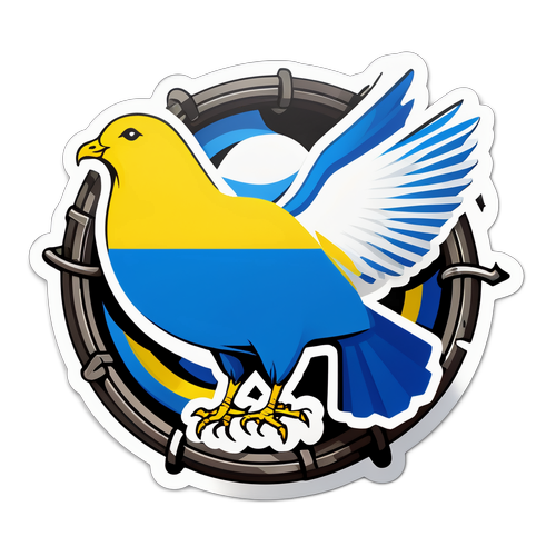 Sticker rappresentativo del conflitto in Ucraina