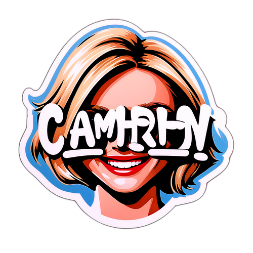 Minimalista stílusú matrica Cameron Diaz névével