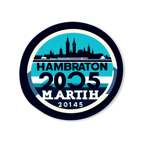 Minimalist Hamburg Marathon 2025 Klistermærke