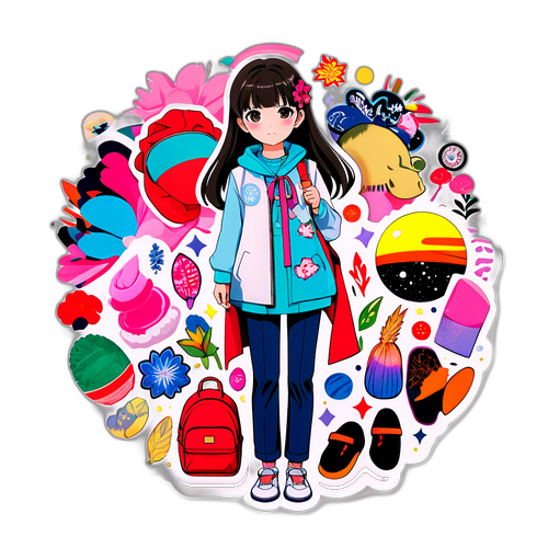 ファッション進化のカラフルコラージュ