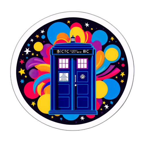 Farverig BBC-logo klistermærke