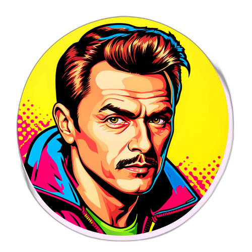 Наклейка з портретом Ярослава Магучіха у стилі поп-арт