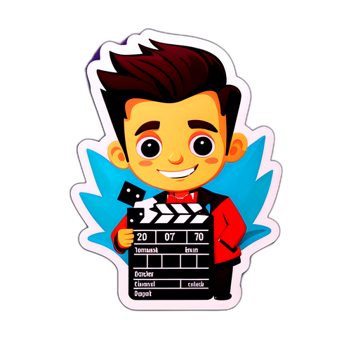 Stylowy charakter Tomasza Karolaka z atrybutami filmowymi