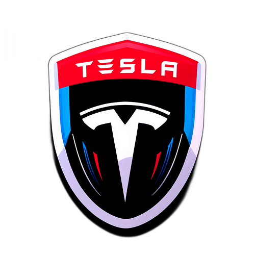 टेस्ला लोगो के साथ ग्राफ स्टिकर