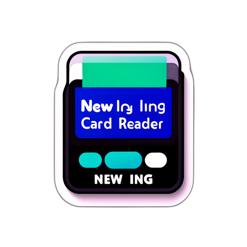 Sticker van een moderne digitale kaartlezer met tekst 'Nieuwe ING Kaartlezer'