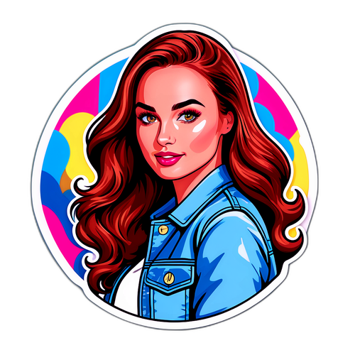 Farverig klistermærke med Haley Kalil