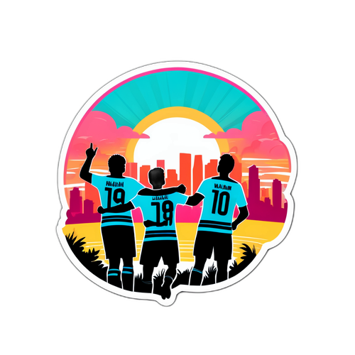 Para Penggemar Inter Miami Merayakan Gol dengan Latar Matahari Terbenam