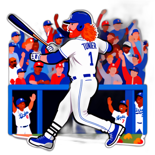 Justin Turner Home Run Action Shot Sticker