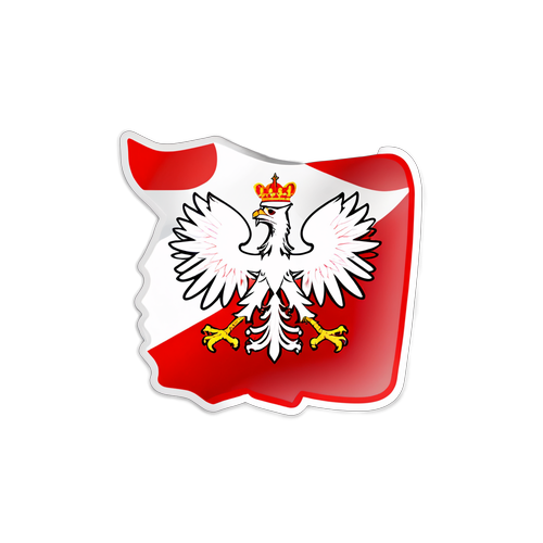 Aufkleber mit den polnischen Nationalfarben und dem Symbol einer Wahlurne für die Präsidentschaftswahlen in Polen