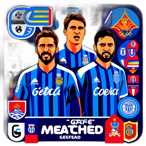 Зображення матчів Getafe – Real Sociedad в електронному графічному стилі