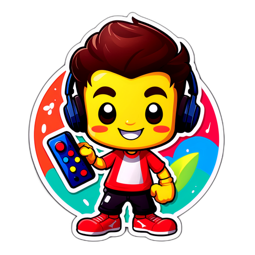 Karakter Kartun Lucu dengan Alat Bermain