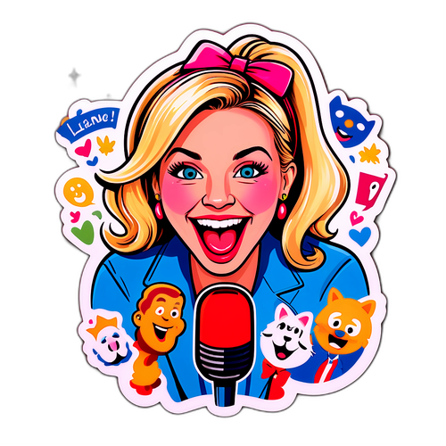 Whimsical Comedy Sticker of Leanne Morgan
