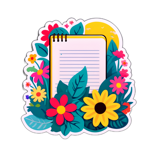 Flori de vară și jurnal deschis