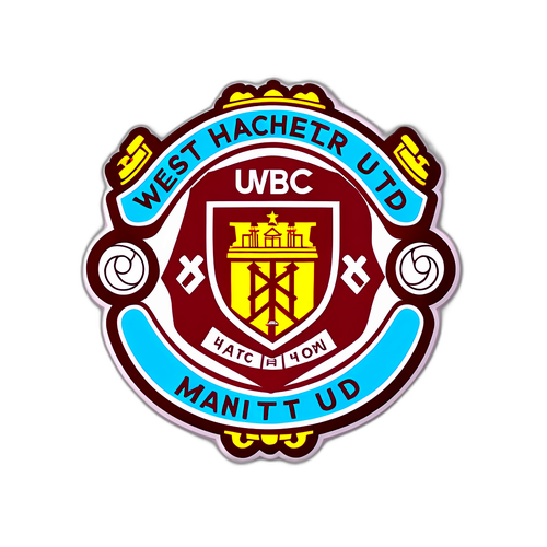 웨스트 햄과 맨체스터 유나이티드의 아이콘 조합 디자인 스티커