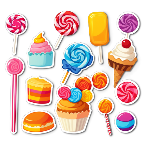 多彩糖果和甜點設計