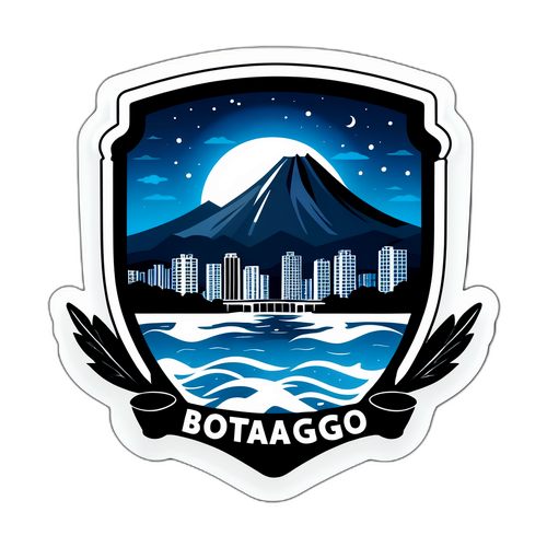 Sticker artístico del logo de Botafogo con paisaje urbano nocturno