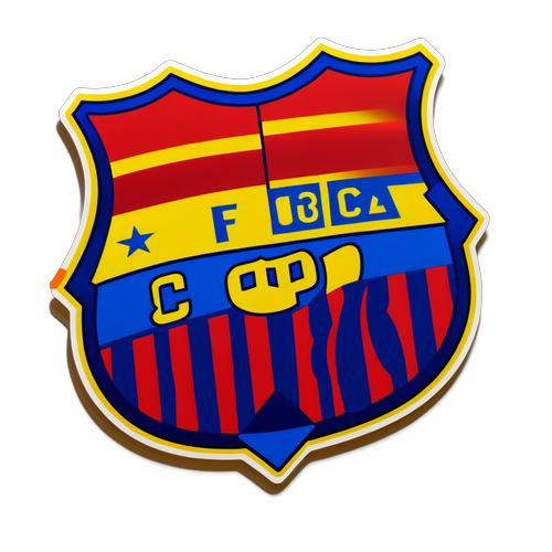 Nostalgischer FC Barcelona Sticker mit dem historischen Camp Nou Stadion