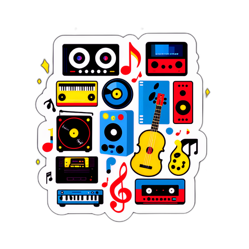 音楽をテーマにしたアイコニックなビジュアル