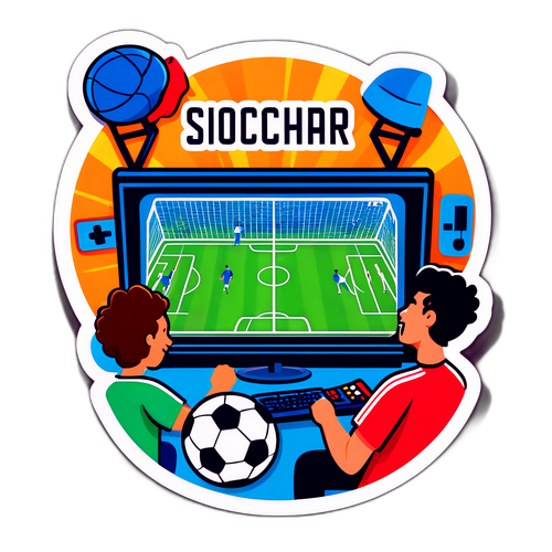 Stiker Pertandingan Sepak Bola yang Ramah