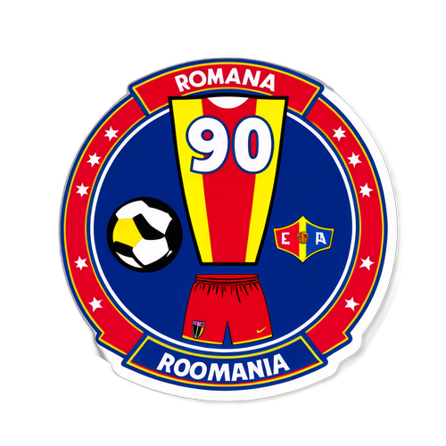 Sticker vintage cu echipament de fotbal din anii '90