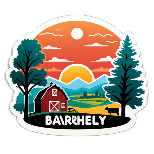 Rustikk klistremerke med Barnsley-tema