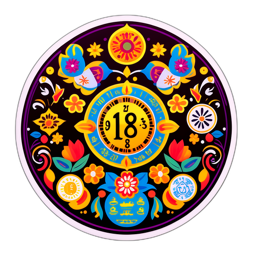 Stiker Kalender Jawa yang Berwarna-warni