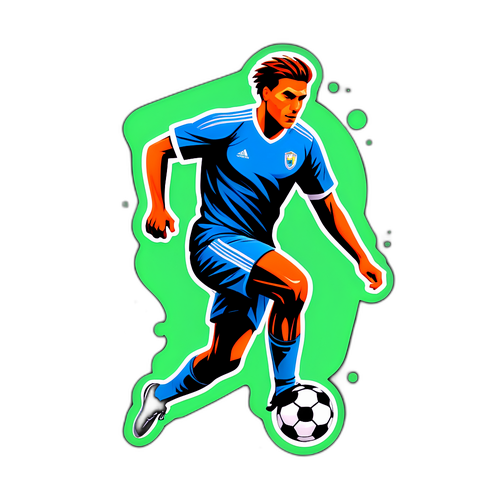 Jogador de Futebol Estilizado em Ação