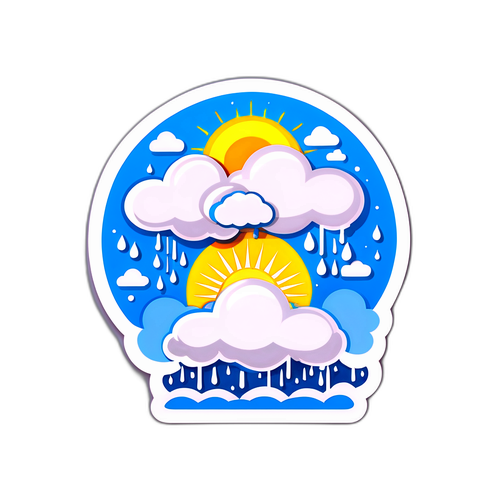 Наклейка с символами погоды