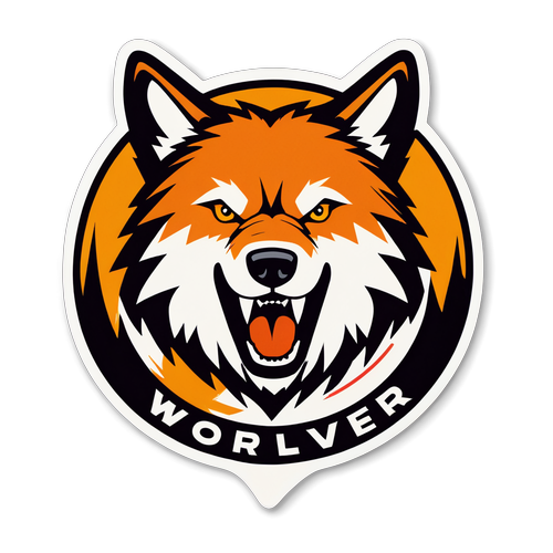 Dynamisk klistremerke med Wolverhamptons logo i leken stil, med teksten 'Wolves Forever'