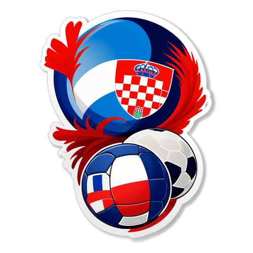 Illustration vibrante de handball France-Croatie