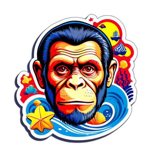 Символічний наліпка з портретом Ушакова в стилі поп-арт