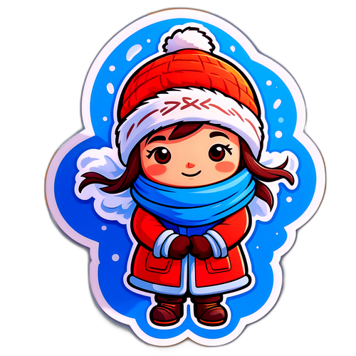 สติ๊กเกอร์ลมแรงแสดงถึงฤดูหนาว