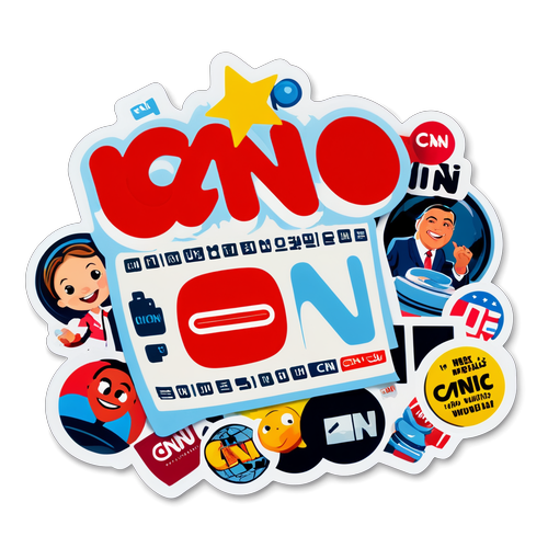 Игрушечный логотип CNN с комикс-стилем заголовков новостей