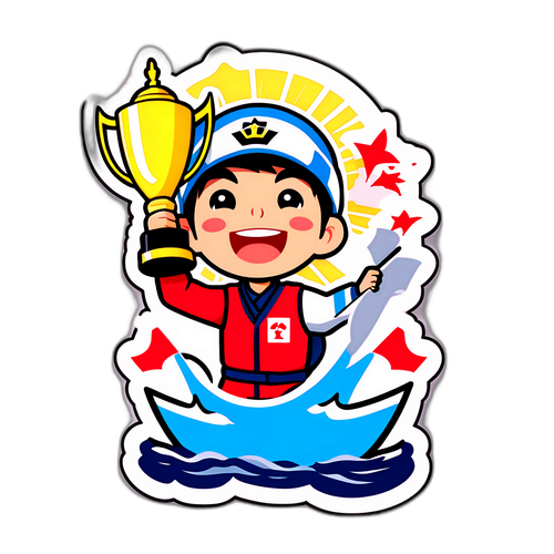 唐津舟レースの勝利シーン